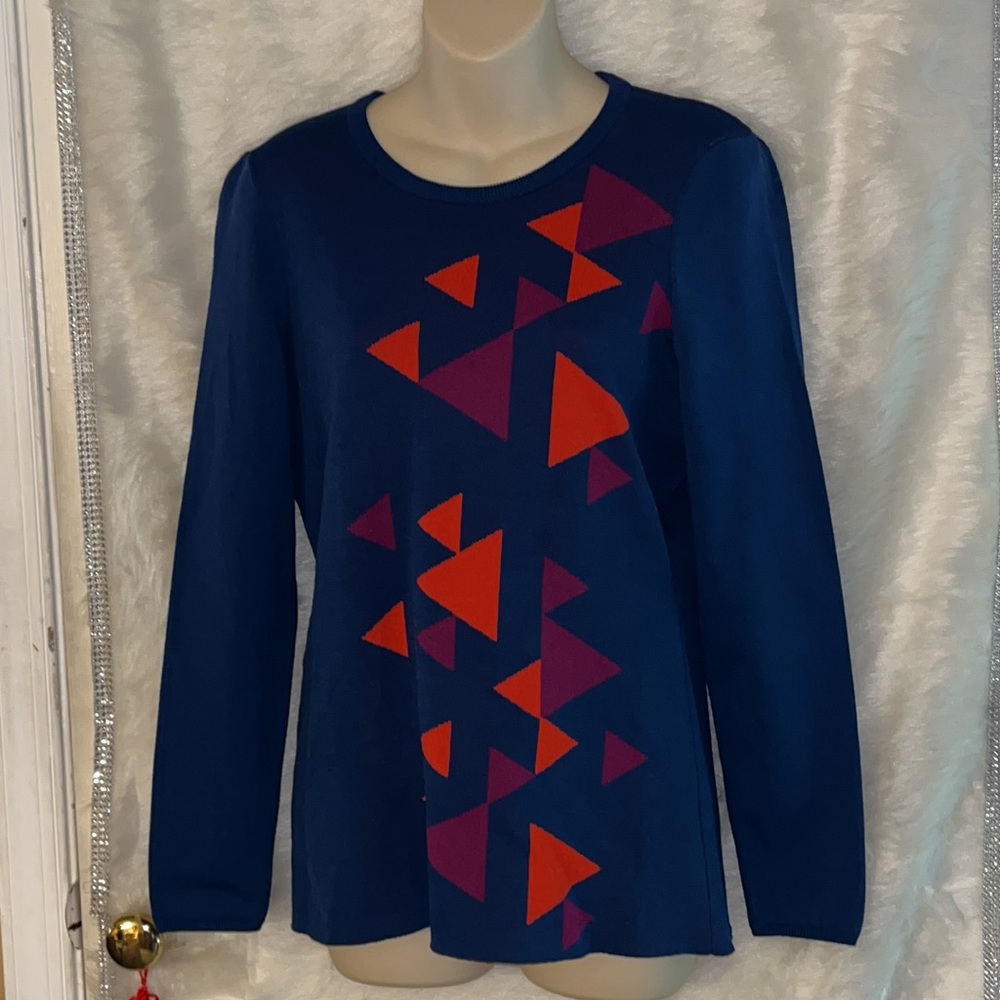 Ava Knit Sweater Top Triangular Accents